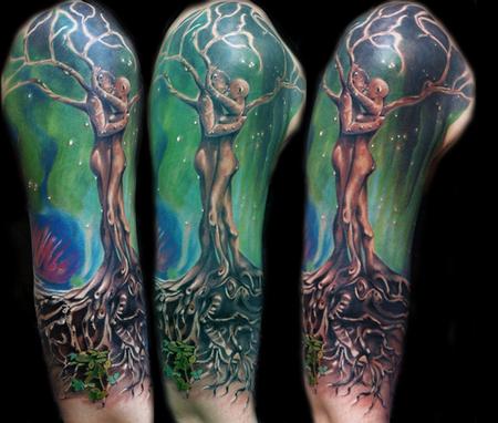 The roots of man and woman Tattoo Design Thumbnail